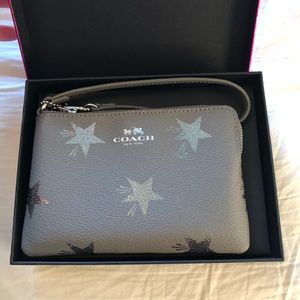 NWB coach canvas star wristlet